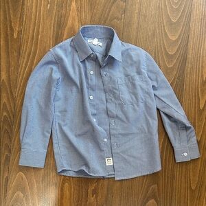 Appaman Blue Micro herringbone Button Down Shirt 5T